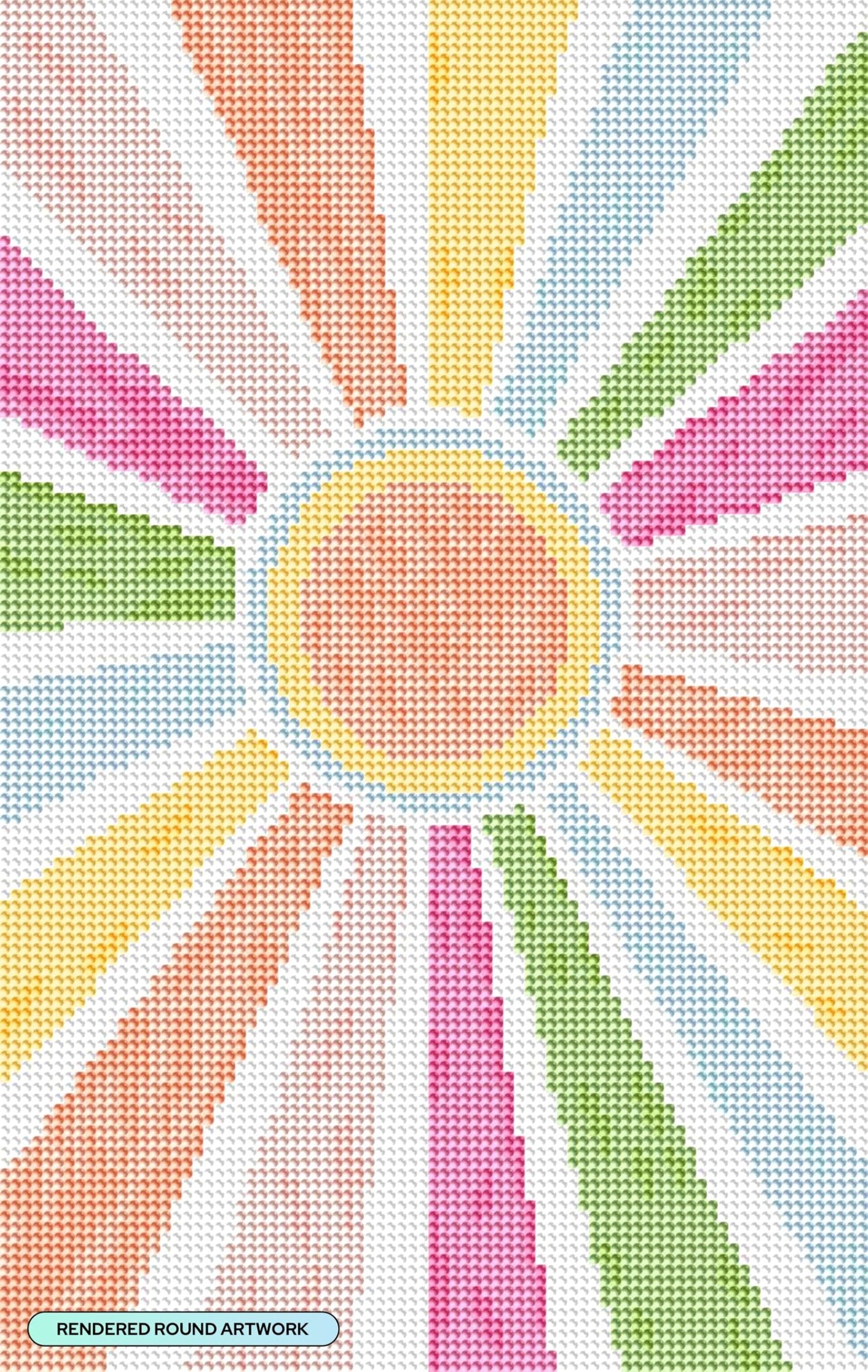 DIAMOND ART CLUB Sun Rays - Pastel Diamond Painting Kit, Fun DIY Crafts for Adults, Round Diamond Art Canvas, 9" x 14" (22.7 cm x 35.9 cm)