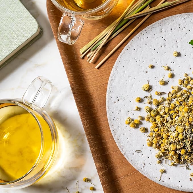 Rishi Tea Chamomile Medley Herbal Tea - Organic, Caffeine Free Loose Leaf Tea, Sleep Friendly Calming Chamomile Flowers with Lemon Verbena & Mint - 4 Ounces, 28+ Servings