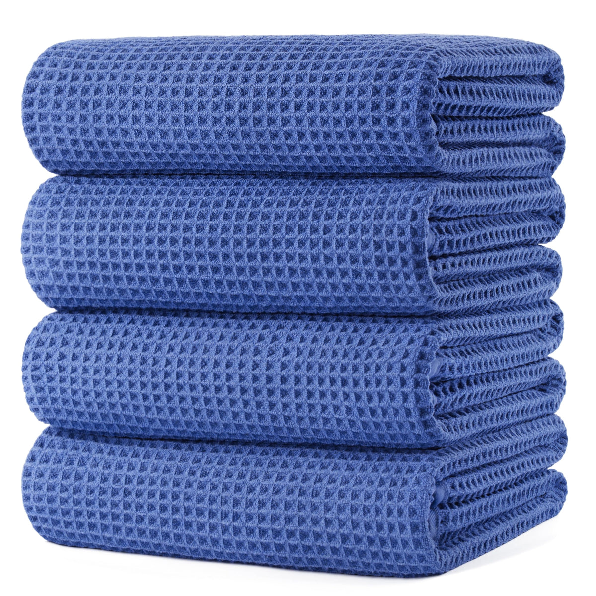 430 GSM Poly Blend Microfiber Quick Dry Waffle Bath Towel (4 Count)