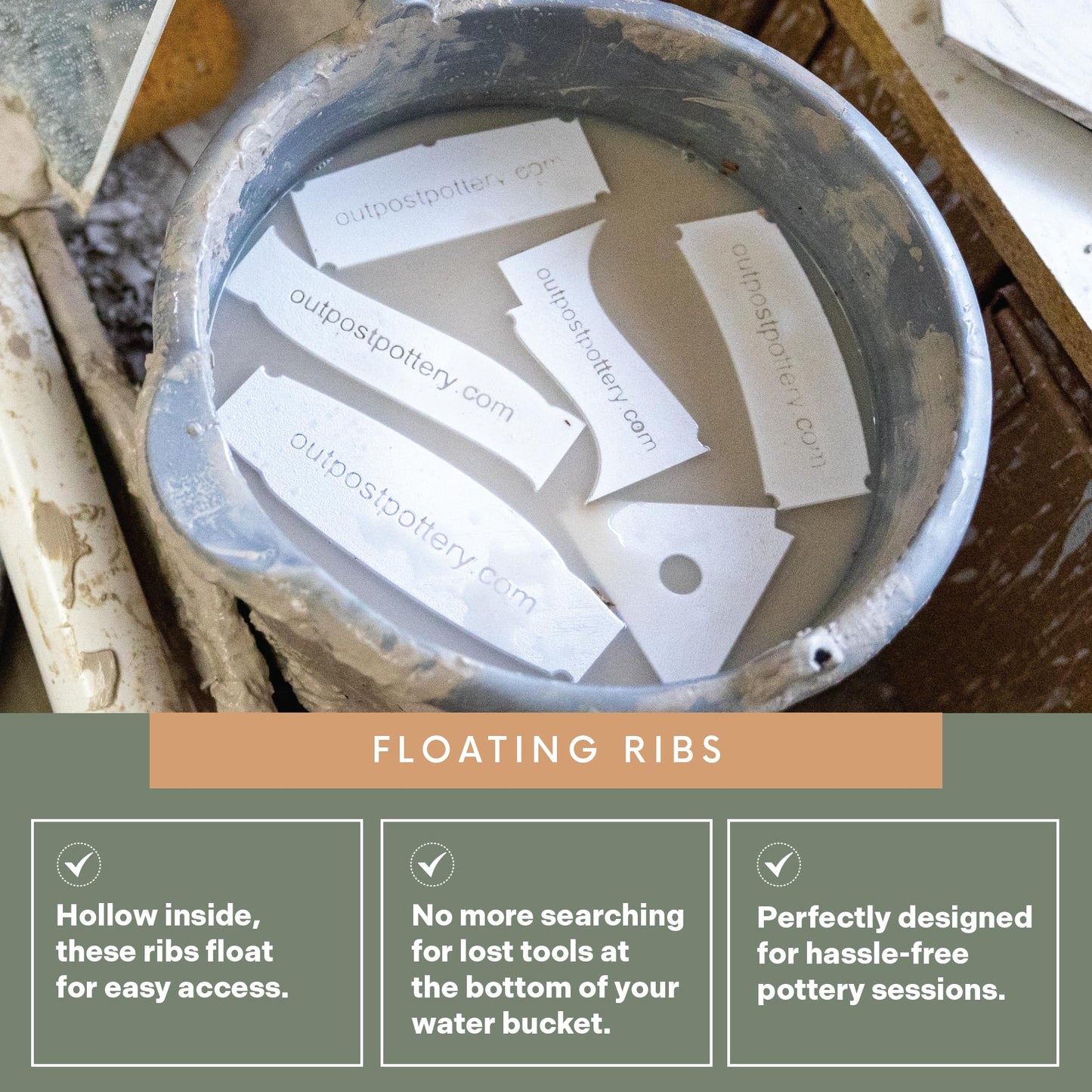 OUTPOST POTTERY Profile Ribs - Precision Pottery Rib Tools Made W/Durable PLA for Consistent Shapes, Floating Designs & Accurate Craft - Texture & Trimming Tools (Ultimate Bundle)