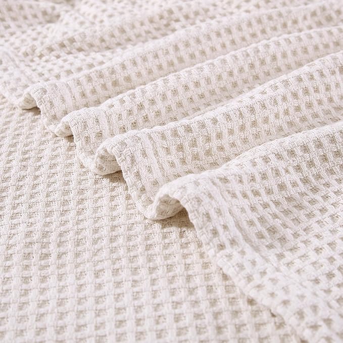 Eddie Bauer Blanket Soft Waffle Weave Bedding, Medium Weight Bedroom Decor, Softens Every Wash, Twin, White