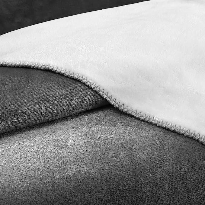 Calvin Klein - Queen Blanket, Super Soft Plush Bedding, Luxury Bed Blanket, Oeko-Tex Certified (Modern Reversible Solid Grey, Queen)