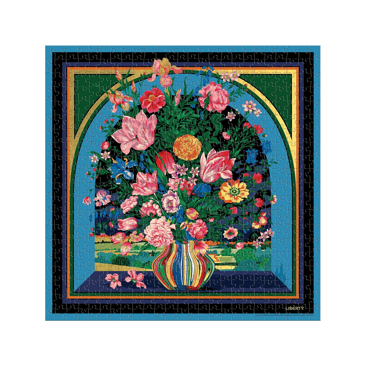 Galison Liberty Vista – 500 Piece Book Puzzle with Iconic Botanical Liberty Heirloom Print Artwork Packaged in Magnetic Keepsake Book Sized Box