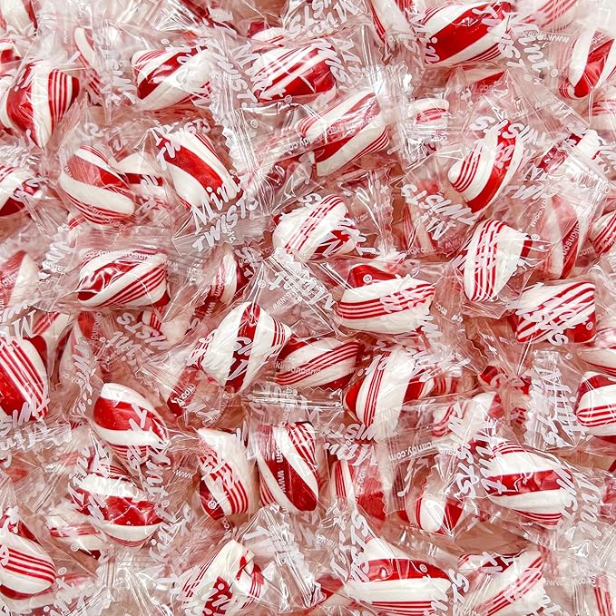 Peppermint Twists Hard Candy | 1 Pound Bag | Individually Wrapped Refreshing Mints