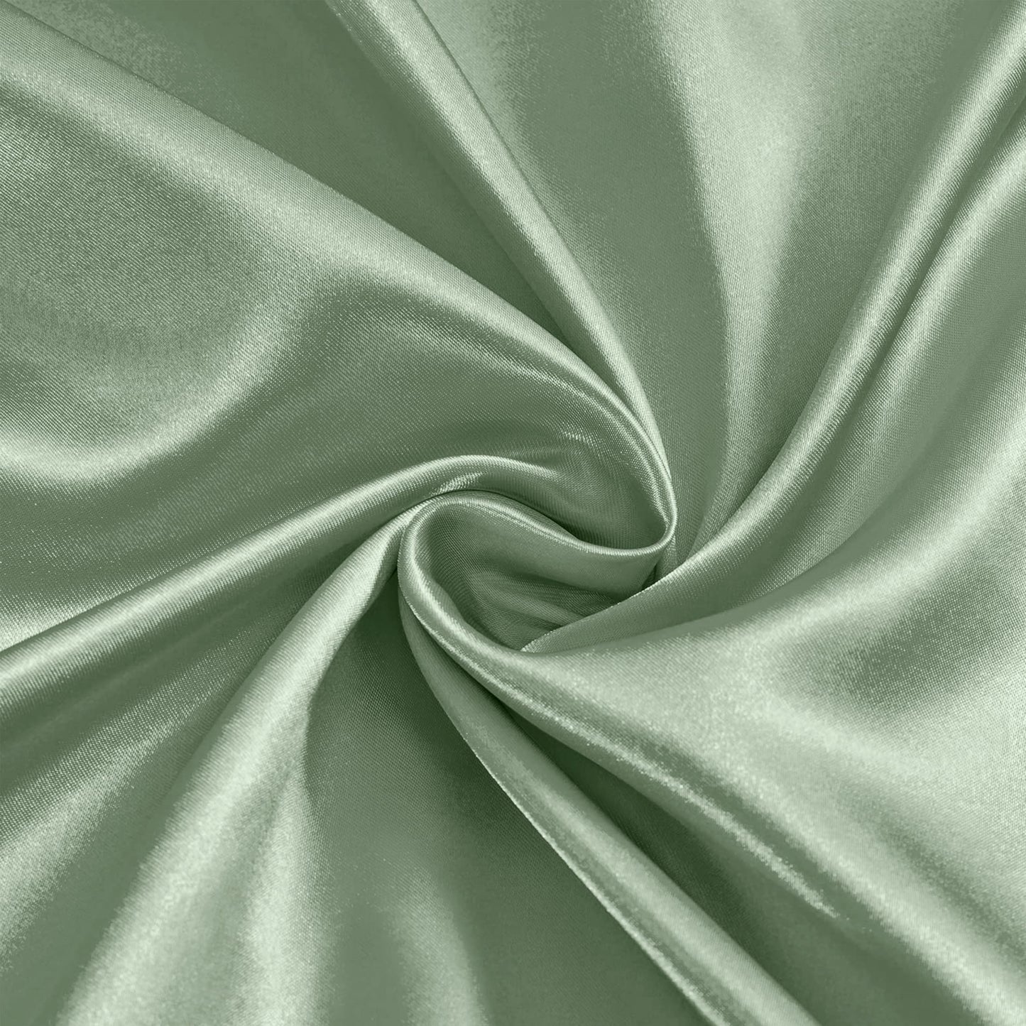 Ersmak Sage Green Satin Fabric by The Yard, 60" Wide Shiny & Soft Charmeuse Silky Satin Fabric for DIY Craft, Wedding Decorations, Sewing, 10 Yard
