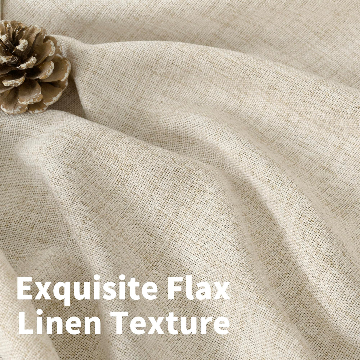 Linen Semi Sheer Curtains 38X84 Inch Length for Living Room (2 Count)