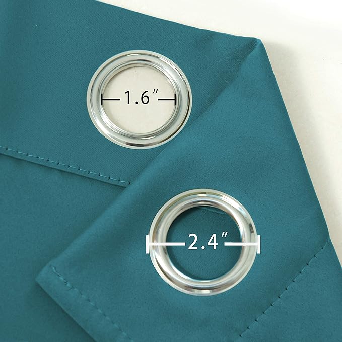 LEMOMO Sea Teal Thermal Blackout Curtains/52 x 84 Inch/Set of 2 Panels Room Darkening Curtains