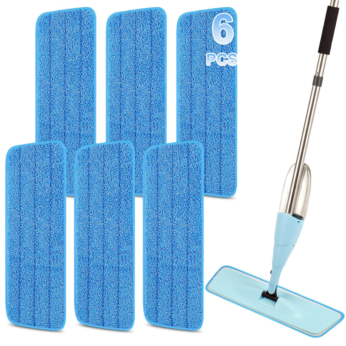 16.5 Inch Reusable Mop Pads Microfiber Spray Mop Replacement Heads for Wet