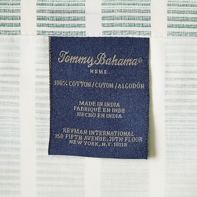 Tommy Bahama - Queen Sheets, Cotton Percale Bedding Set, Crisp & Cool, Stylish Bedding Set (Off The Grid Green, Queen)