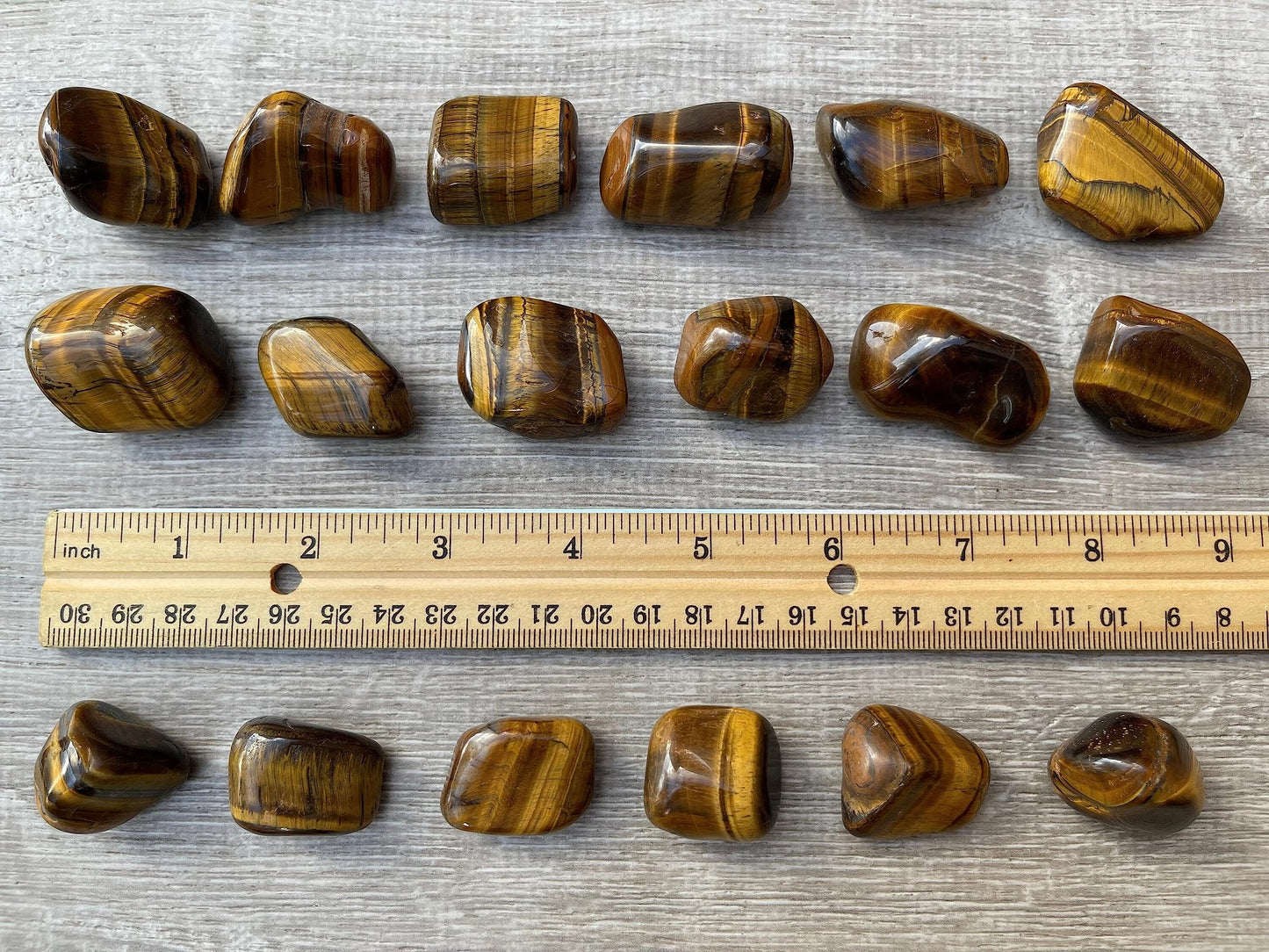 GAF TREASURES 5 Pcs Tiger Eye Tumbled Stones, Polished Natural Tiger Eye Gemstone, Tiger Eye Healing Crystals (Tiger Eye)