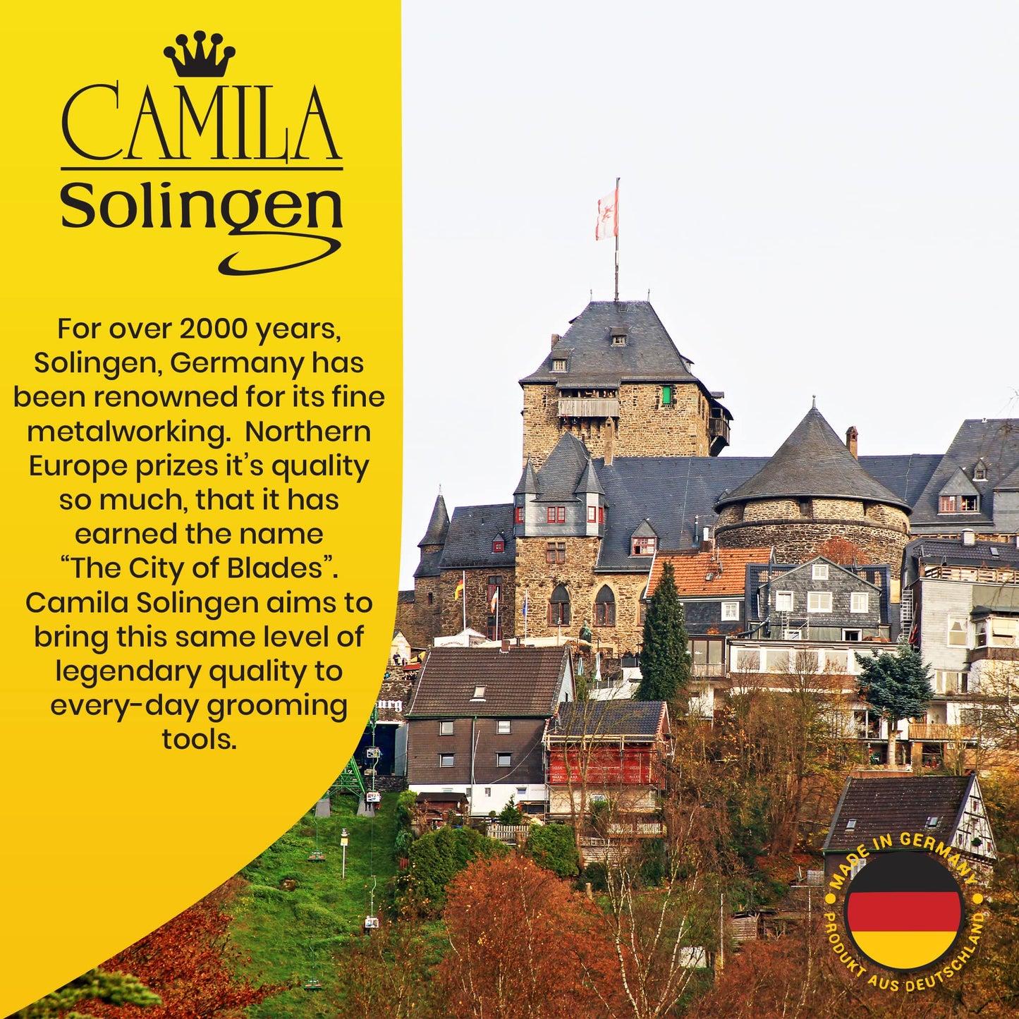 Camila Solingen CS13 Large Heavy Duty Toe Nail Clipper for Thick Toenails, Manicure & Pedicure, Double Barrel Spring. Super Sharp Trimmer Curved Carbon Steel 20mm Blade Made in Solingen, Germany