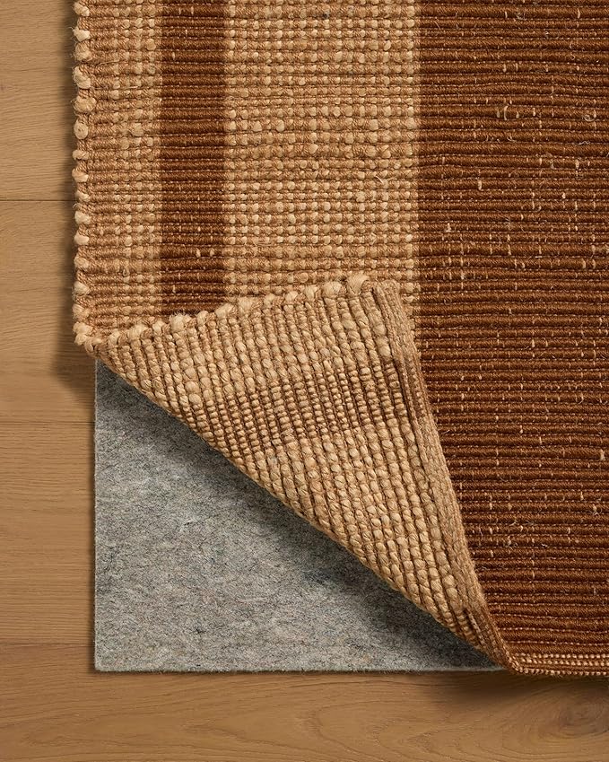 Loloi Leanne Ford Weatherstaff Collection WTS-04 Cinnamon/Natural 8'-6" x 11'-6" Area Rug Jute, Striped, Neutral, Living Room, Bedroom, Dining Room