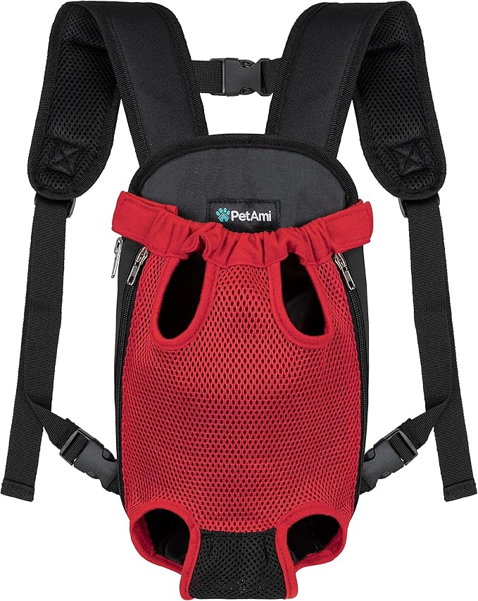 PetAmi Dog Carrier Backpack, Adjustable Pet Cat Front Carrier Backpack, Ventilated Dog Chest Carrier for Hiking Camping Travel, Sling Bag for Small Medium Dog Cat Puppies, Medium, 9-13 lbs, Sea Blue