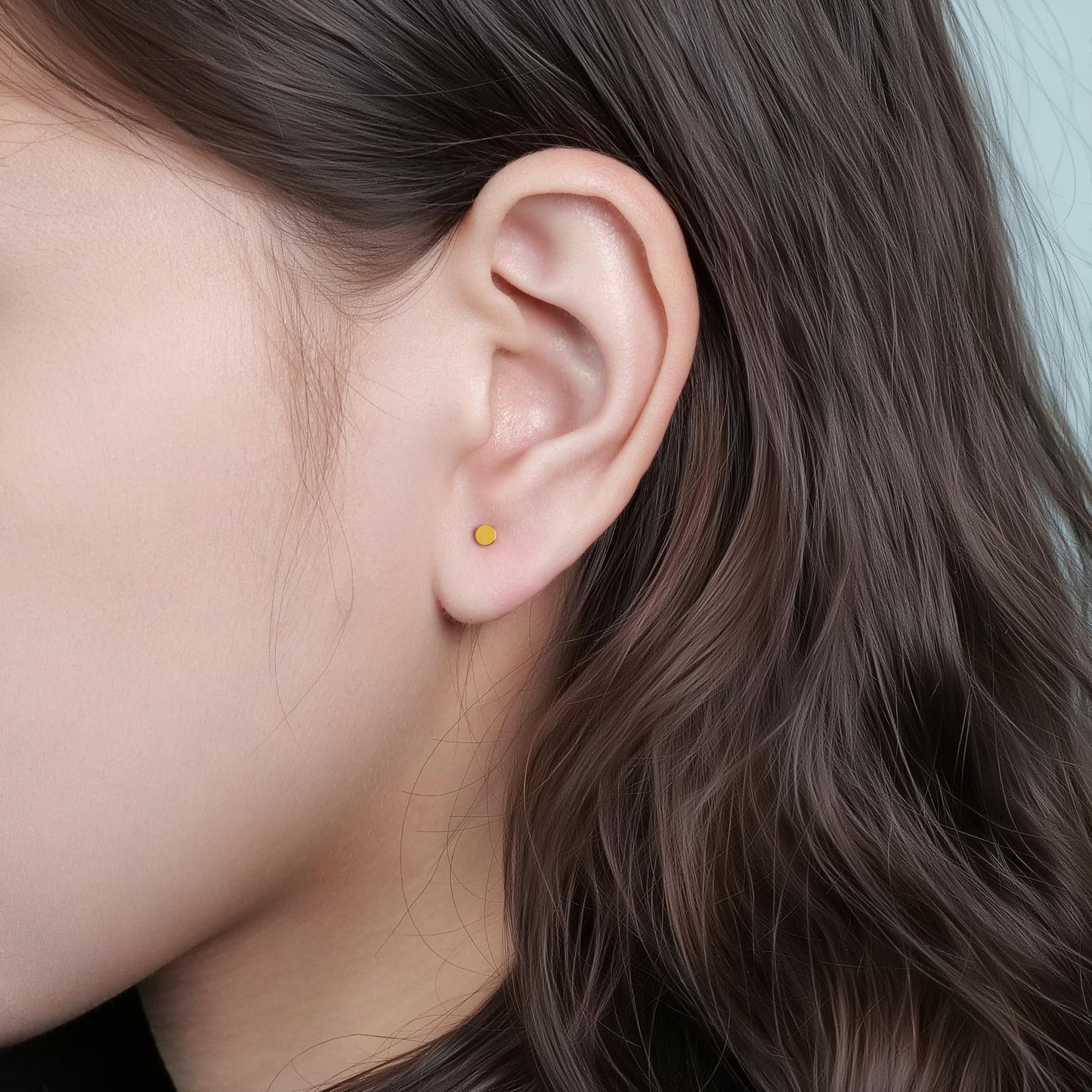 limerencia G23 Hypoallergenic Titanium Screw on Back Flat Back Dot Stud Earrings, 3mm/4mm/5mm Simple Classic Cartilage Non-Nickel Stud Earrings for Women Men(3mm,Gold)