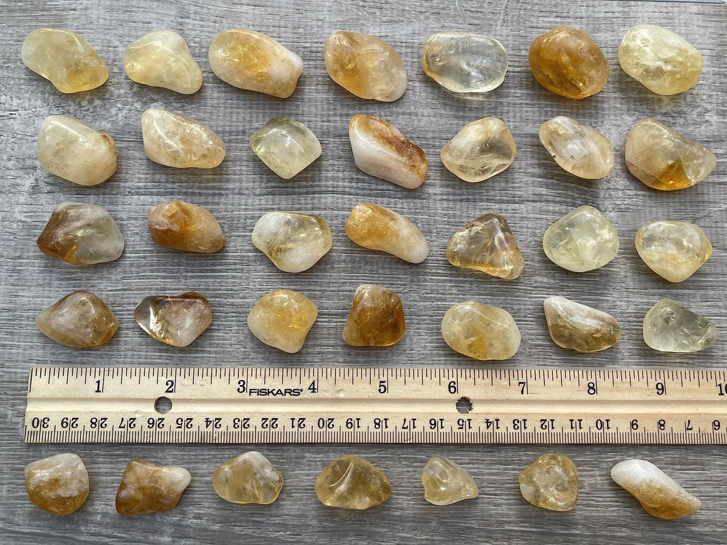 GAF TREASURES 5 Pcs Citrine Tumbled Stones, Polished Citrine Gemstone, Citrine Healing Crystals (Citrine)