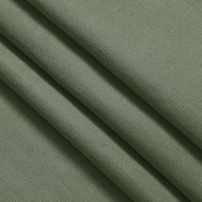 Extended Curtain Olive Green Linen Sheer Curtains for Living Room 2 Panels Set 112 Inch Length Back Tab Light Filtering & Breathability Semi Sheer Curtain Drapes for Bedroom Living Room 52x112
