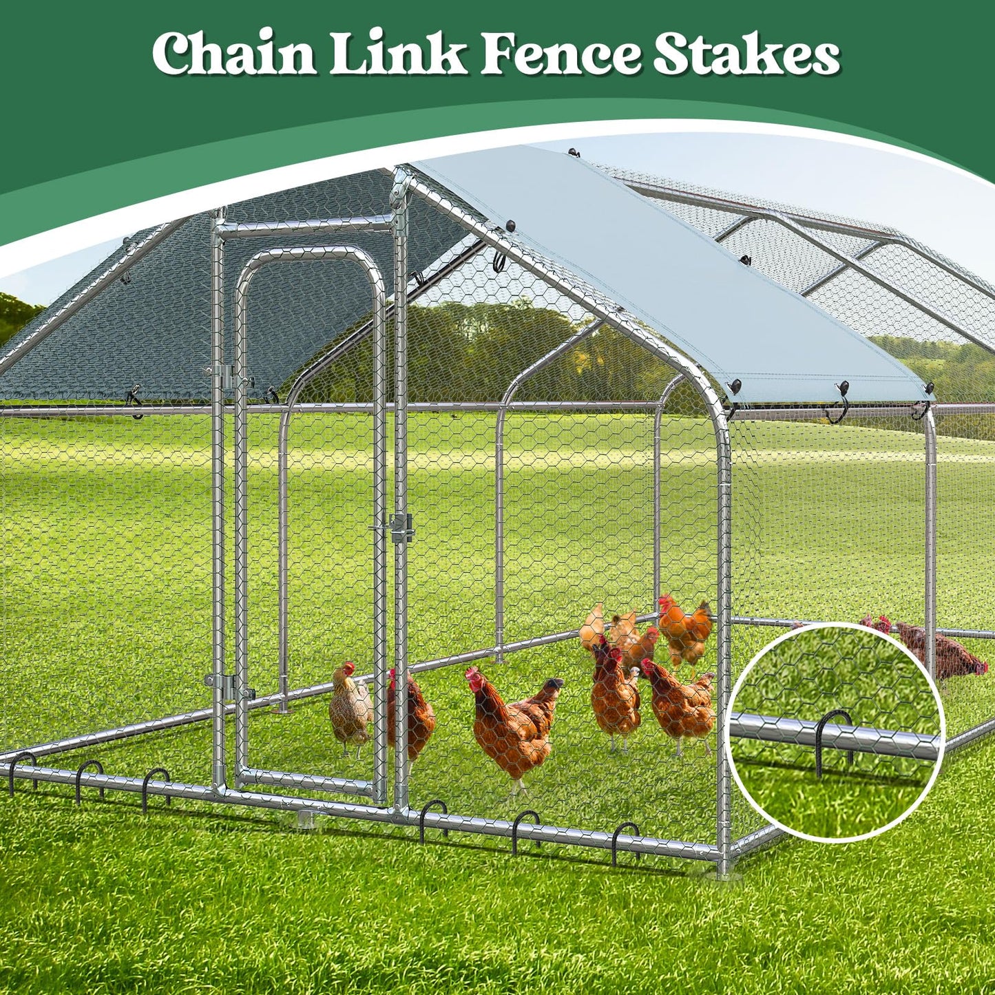 Homwin 12 inches 12-Pack Trampoline Stakes Anchors High Wind Stake Heavy Duty U Hooks for Ground Lawn Garden Yard Stakes for Decorations Swing Set Shed