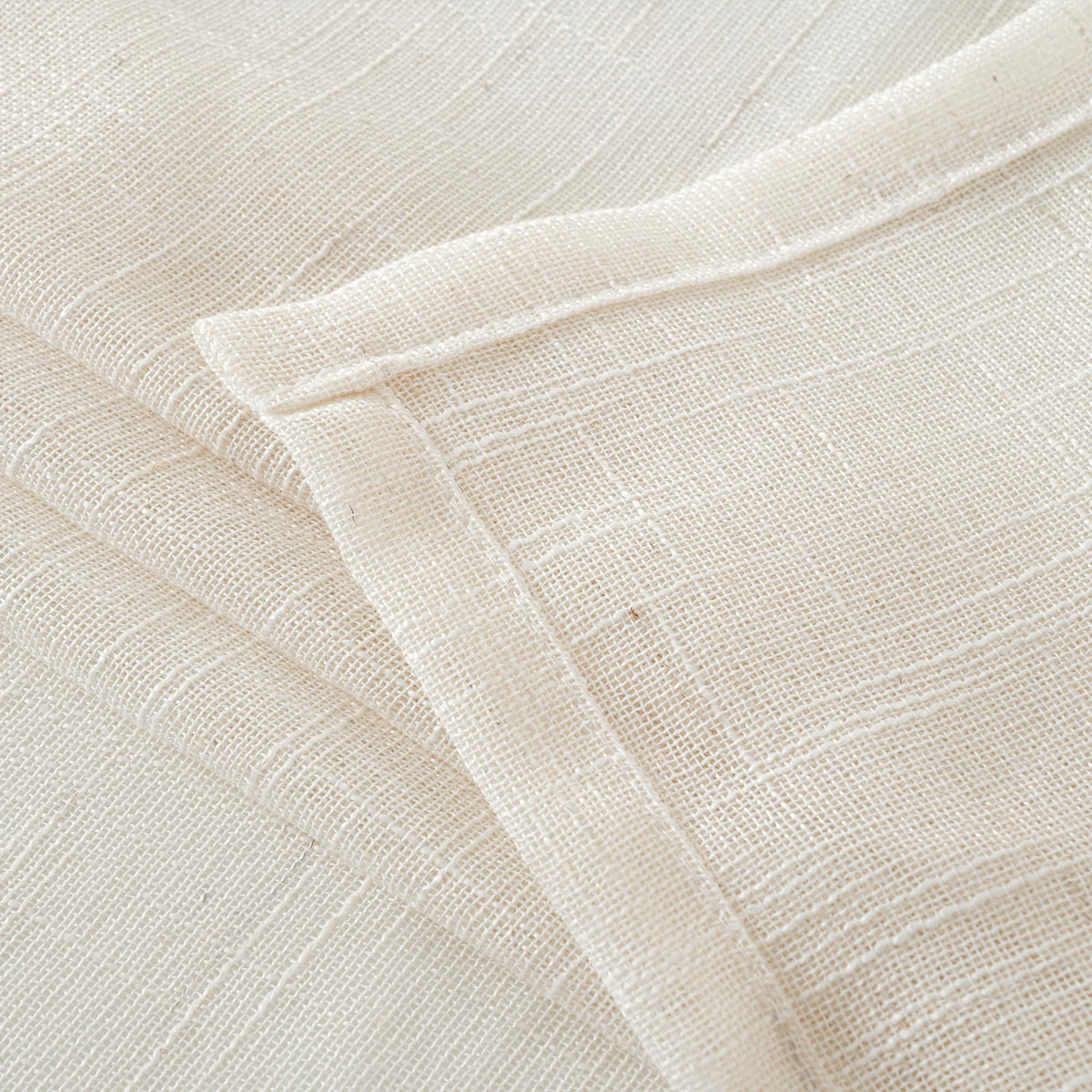 Linen Semi Sheer Curtains 36 Inches Long for Kitchen Window (2 Count)