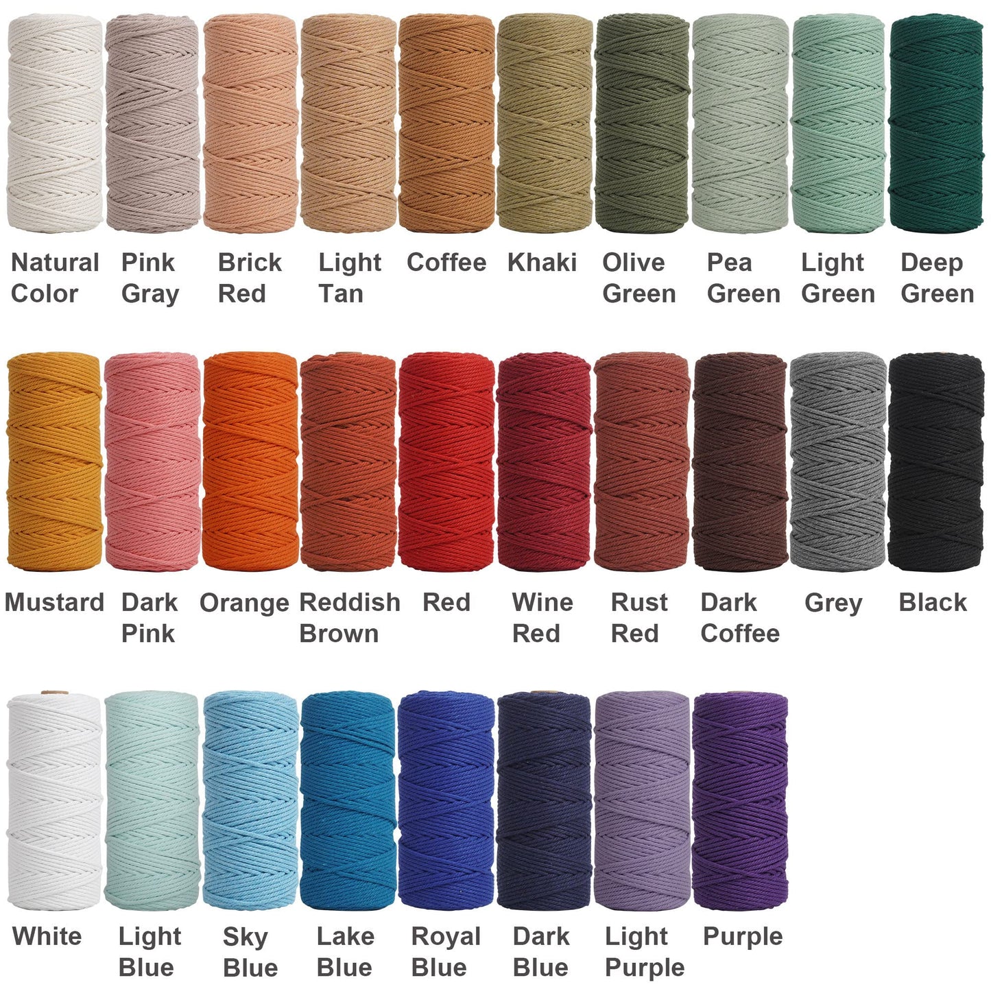 NOANTA Natural Macrame Cord 3mm x 328Yards, Beige Macrame Rope, Cotton Cord for Wall Hanging, Plant Hangers, Christmas Crafts, Knitting