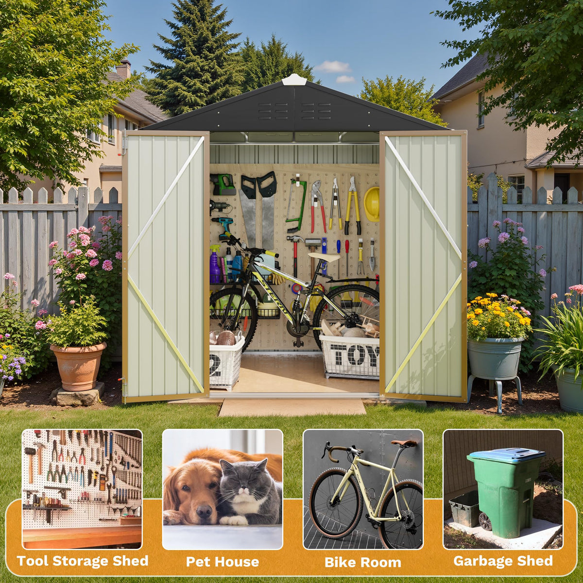 6x4FT Outdoor Storage Shed