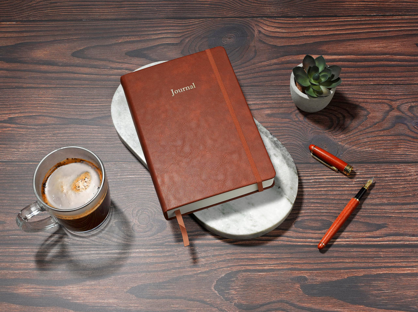 Wykeham's Resourceful Journal – Personal Finance and Budgeting Planner – Personalization Available (Brown, 8.5"×5.5")