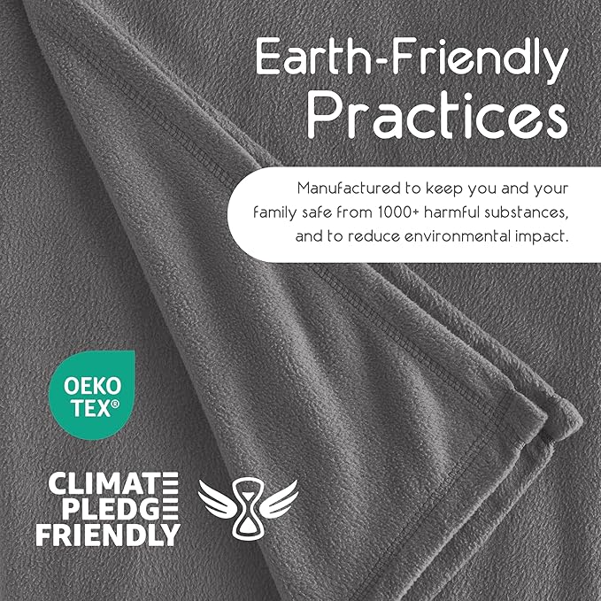 Soft Microfleece Blanket | Queen Size | All-Season Comfort | Super Soft Lightweight Throw | Plush for Bed, Couch, or Travel | Pet-Friendly | Gray