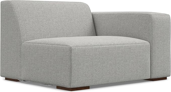 SIMPLIHOME Rex Left Corner Sectional Modular Sofa and Ottoman Set in 100% Recycled Polyester Tightly Woven Performance Fabric, Pale Grey, 116-inch-wide L-Shaped Sofa and 34-inch-Wide Ottoman