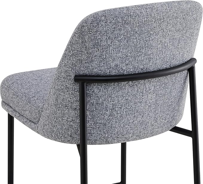 CHITA Counter Height Bar Stools Set of 2, FSC Certified Metal Barstools for Kitchen Island, 27" H Seat Height, Fabric, Grey (Multi-Colored)