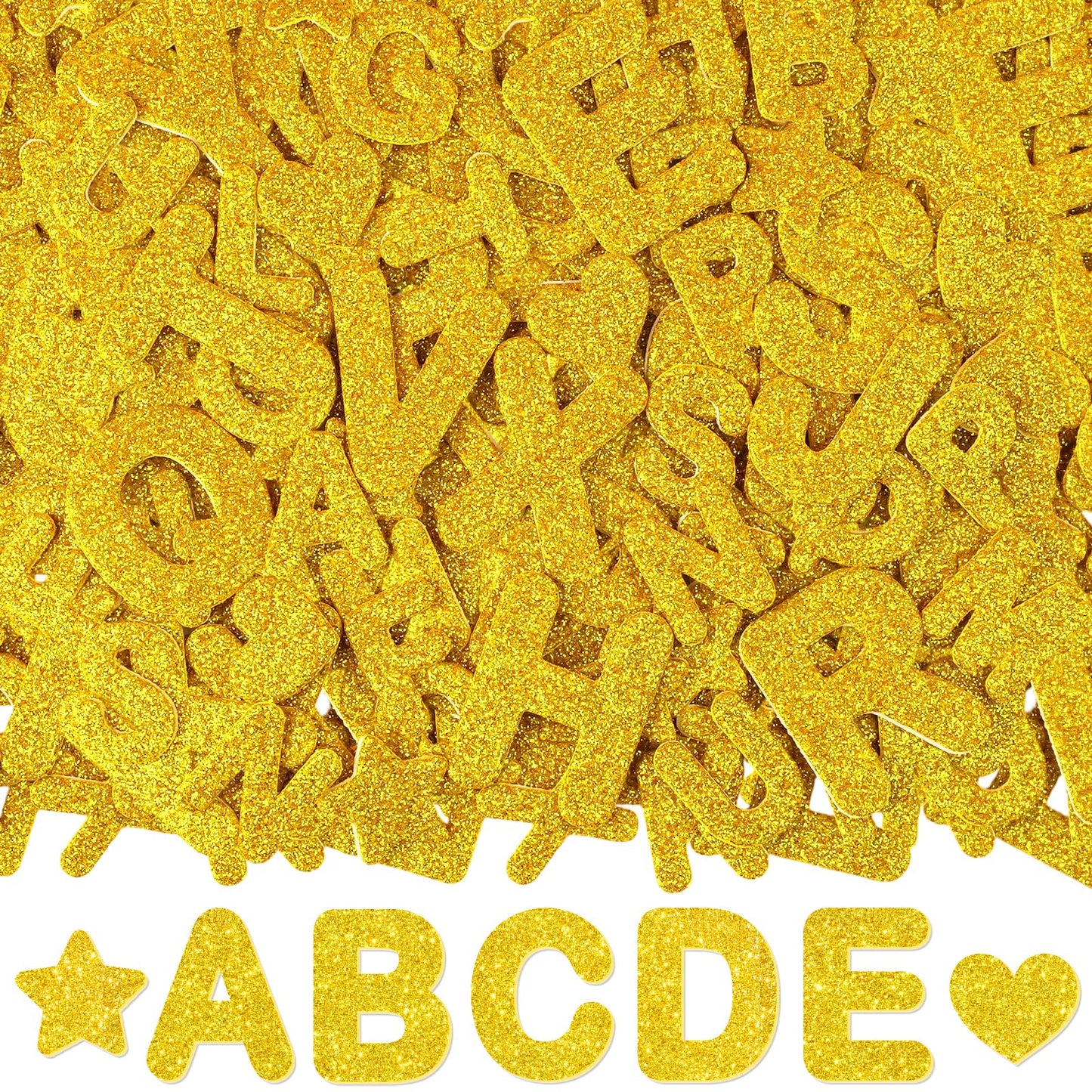 896 PCS Glitter Foam Letter Stickers, Self-Adhesive 3D ABC Alphabet Stickers, 14 Sheets EVA Foam Letters for Crafts Scrapbooking Gift Wrapping Card Making School Projects DIY Decor (Gold)