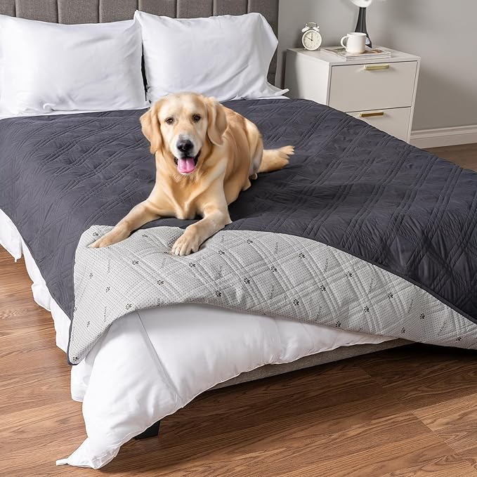 PetAmi Waterproof Couch Cover for Dog Bed Sofa Blanket 52x82 Light Gray