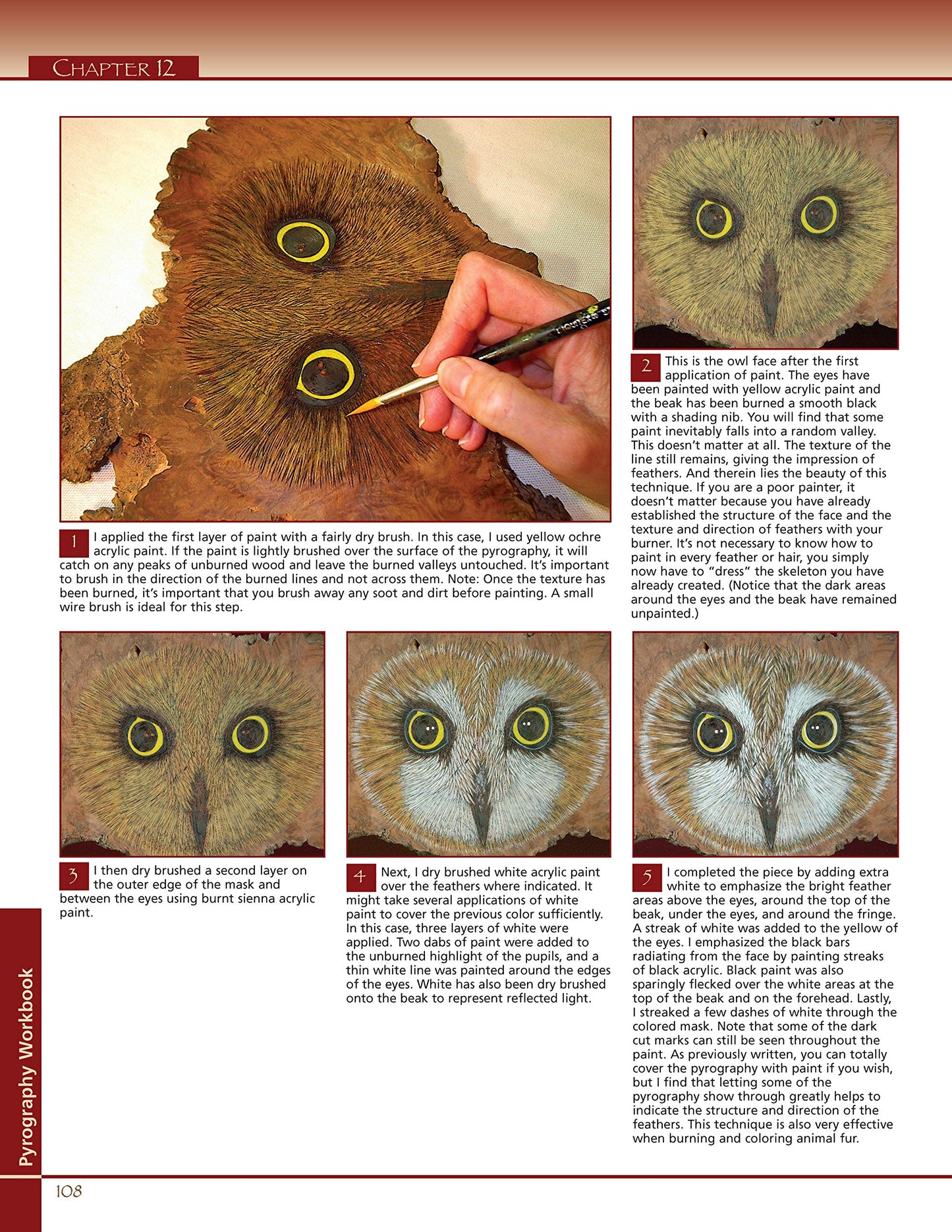 Pyrography Workbook: A Complete Guide to the Art of Woodburning (Fox Chapel Publishing) Step-by-Step Projects and Patterns with Texture, Shading, and Color Techniques for Woodburners