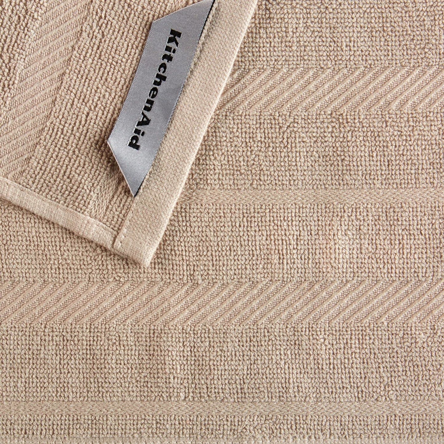 KitchenAid Albany Dishcloth 8 Pack Set, Milkshake/White, 12"x12"