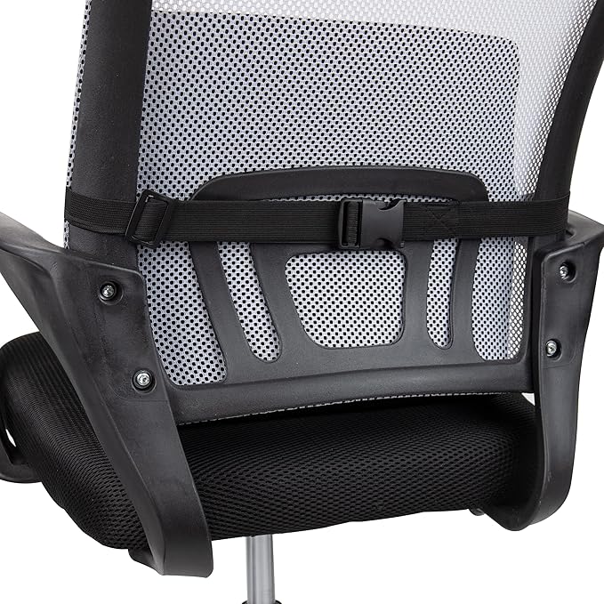 Mind Reader Lumbar Support Cushion for Office Chair and Car Seat, Memory Foam, Air-Cloud Technology, Posture Corrector, Versatile Lower Back Cushion, 13.5"L x 4"W x 12.25"H, Black