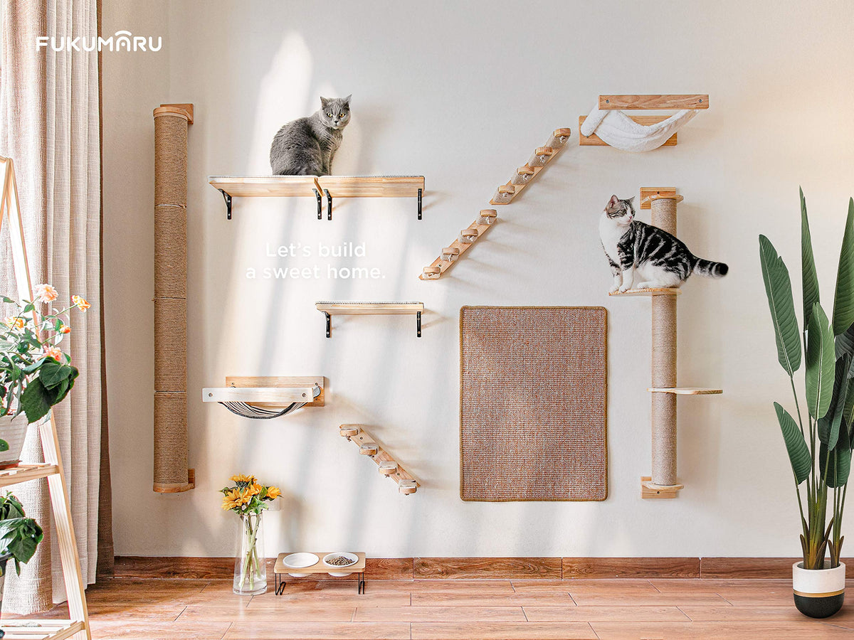 FUKUMARU Cat Climbing Shelf Wall Mounted, Small