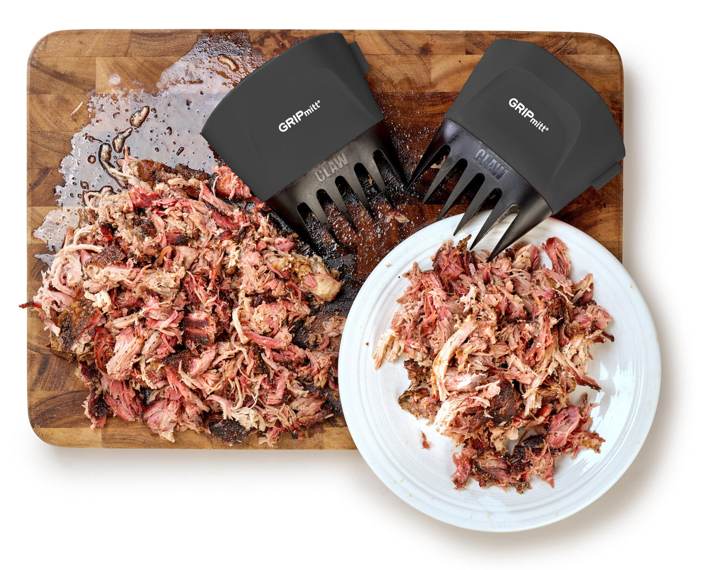 GRIPmitt Claw - Pulled Pork, Meat and Vegetable Shredding Claw 2 Pack Set (Black)