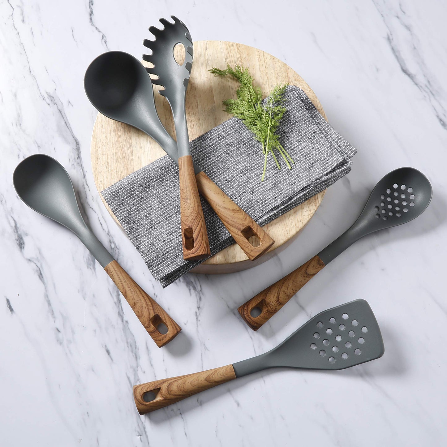 Oster Everwood 5-Piece Nylon Tools Set, Grey/Wood