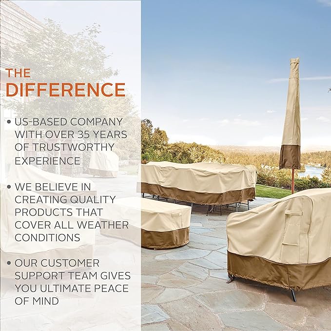 Classic Accessories Veranda Water-Resistant 80 Inch General Purpose Patio Furniture Cover, Outdoor Furniture Cover