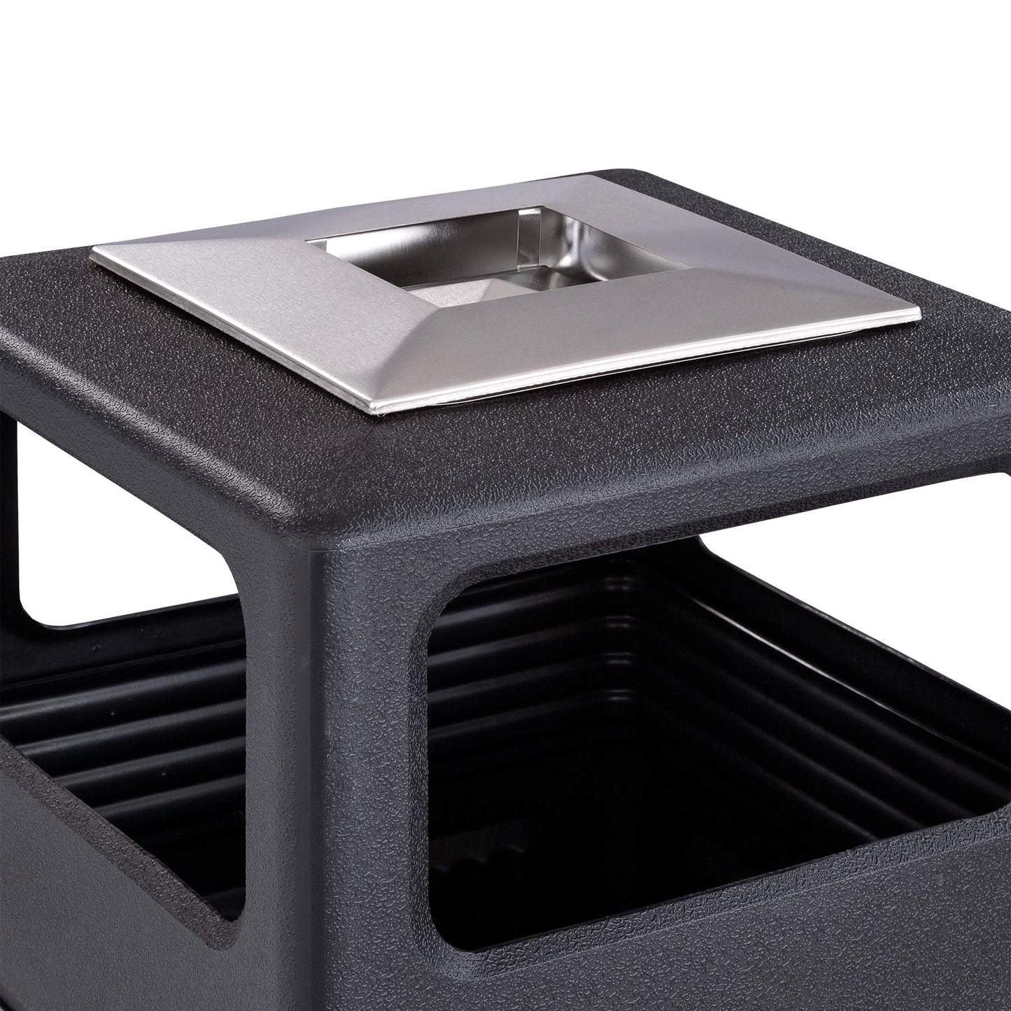 Safco Canmeleon Trash Can, 38 Gallons, Indoor and Outdoor Use, Durable & Weather-Resistant Commercial Garbage Can with Ashtray, Black