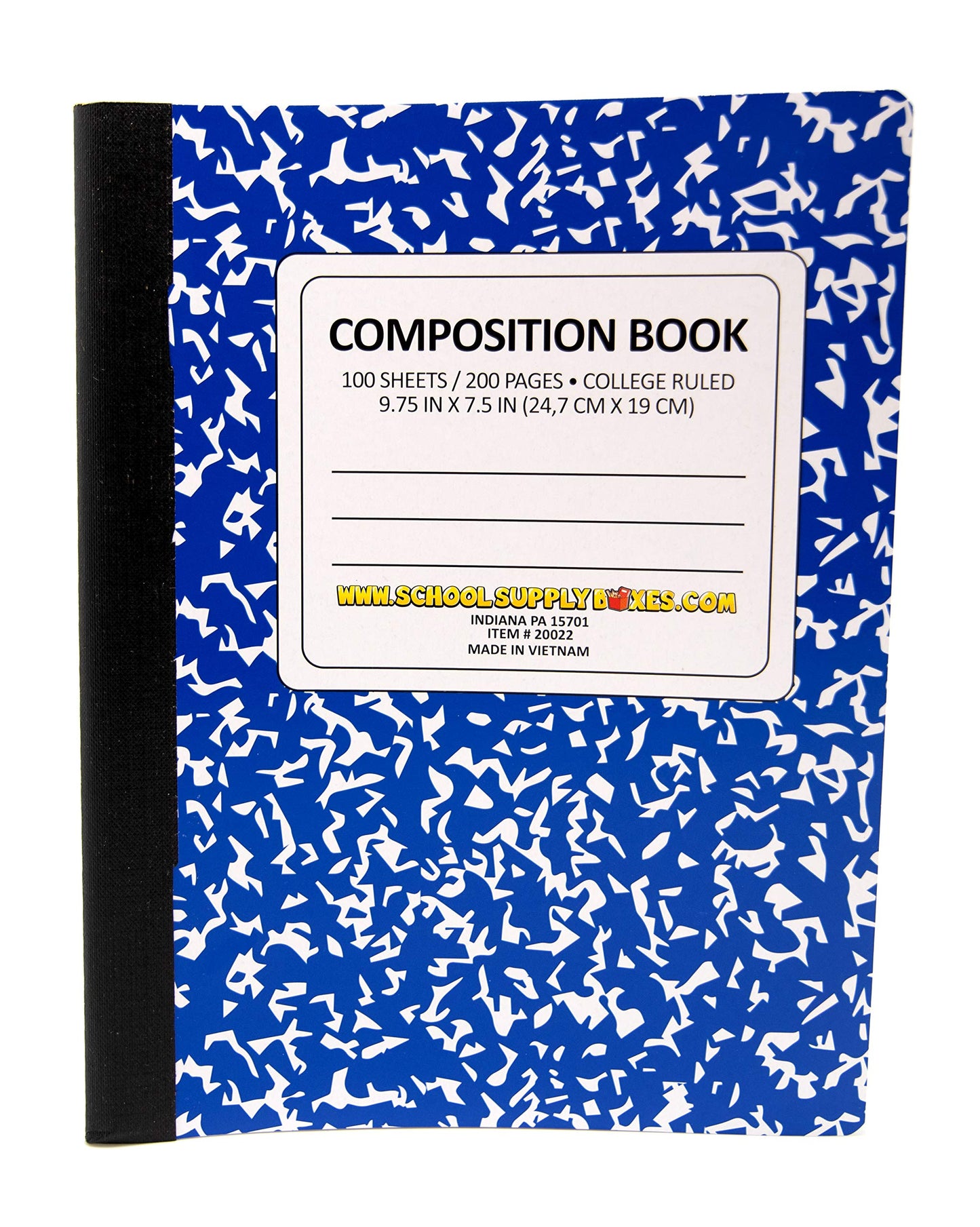 100 Sheet Composition Notebooks - School Supply Boxes - 5 College Ruled Writing Notebooks - 1 Black, 1 Red, 1 Green, 1 Blue, and 1 Yellow (College Ruled)