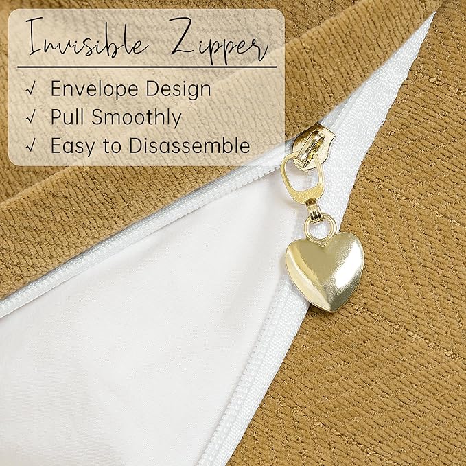 ZWJD Mustard Yellow Throw Pillow Covers 20x20 Set of 2 Chenille Pillow Covers with Elegant Design Soft and Luxurious Decorative Throw Pillows for Couch, Bed, and Home Decor