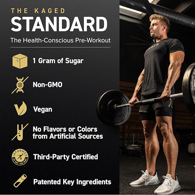 Kaged Pre Workout Powder Pre-Workout Elite Stim-Free for Men & Women, Power, Stamina, Focus, Pumps, L-Citrulline, Beta Alanine, Creatine, Caffeine-Free, Cherry Limeade, 20 Servings