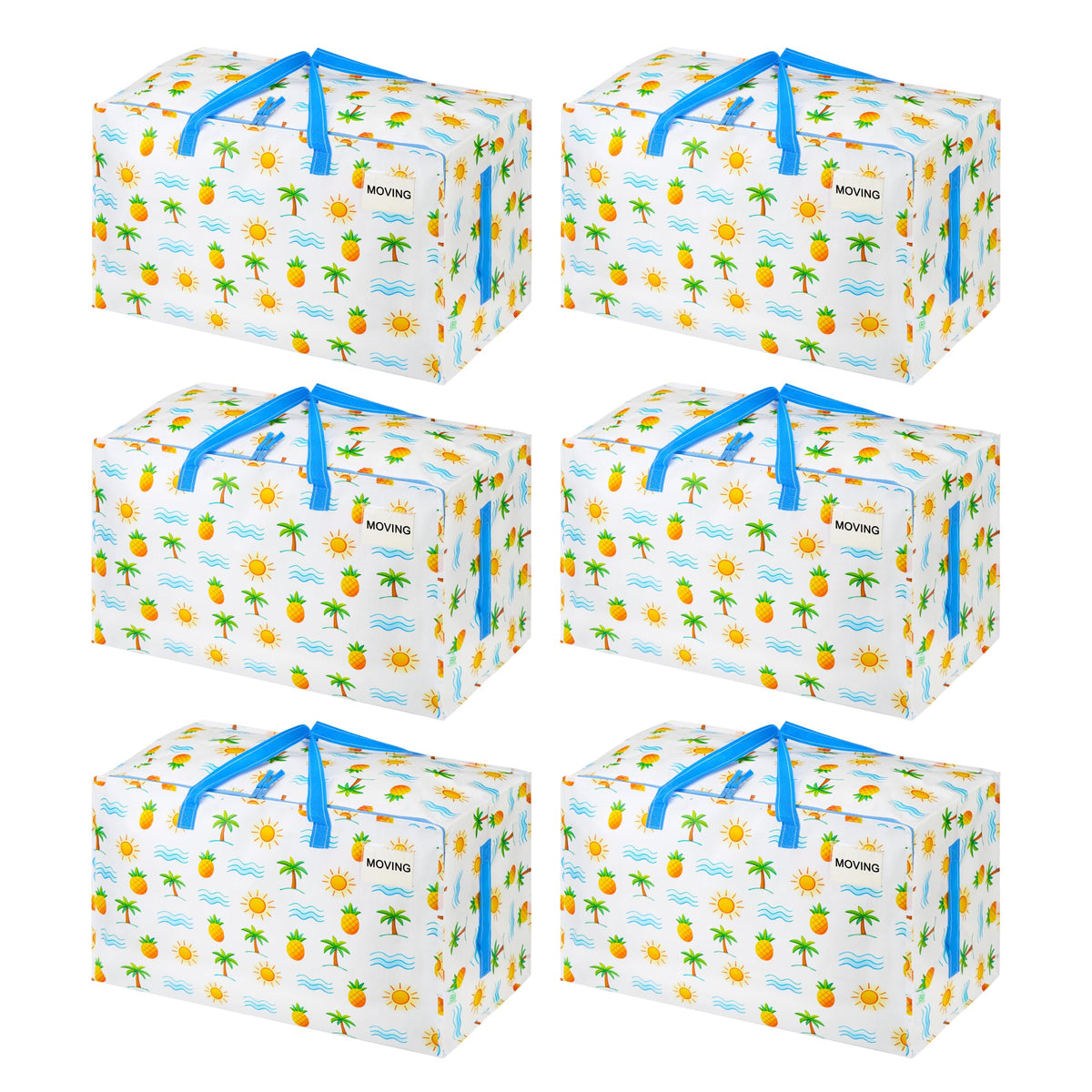 6 Pack Extra Large Heavy Duty Moving Bags with Wide Opening & Reinforced Handles (6 Count)