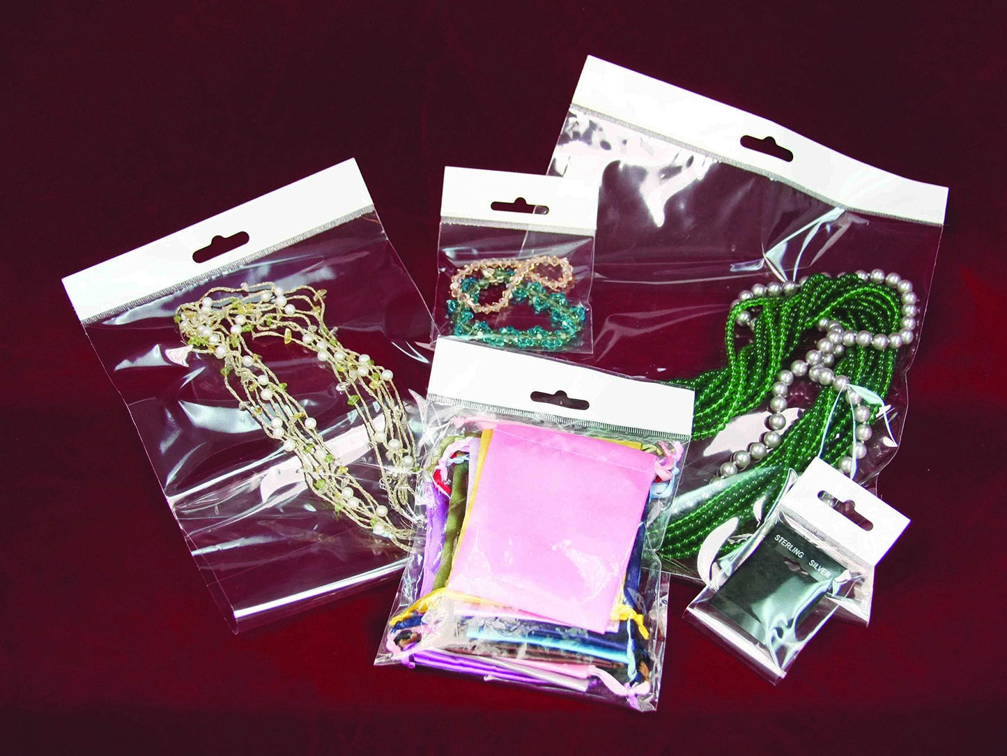 CuteBox Re-Sealable Hang Tab Poly Bags 6" x 9" 100pcs for Retail, Party Favors, Storage, Organization, Crafts, Labelling, Merchandise, Packaging, Display