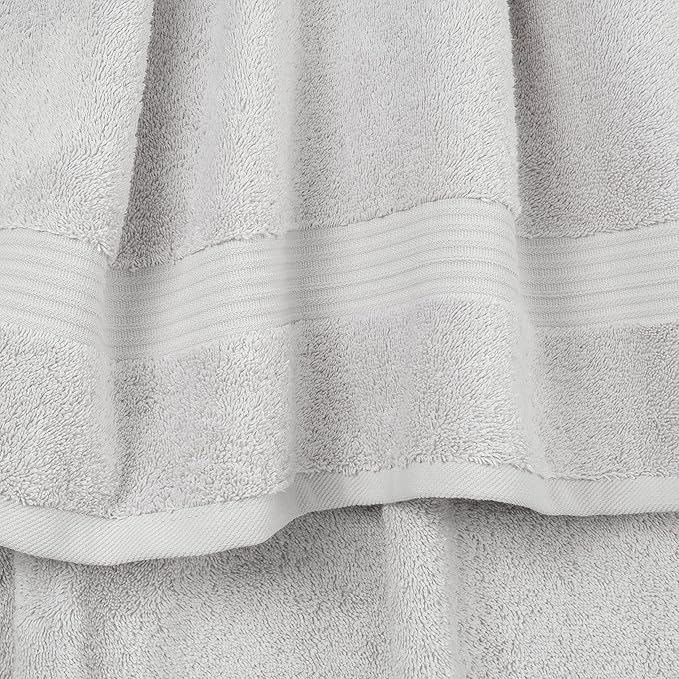 Cotton Paradise 6 Piece Towel Set 100% Cotton Soft Absorbent Turkish Towels for Bathroom 2 Bath Towels 2 Hand Towels 2 Washcloth Silver Gray Towel Set