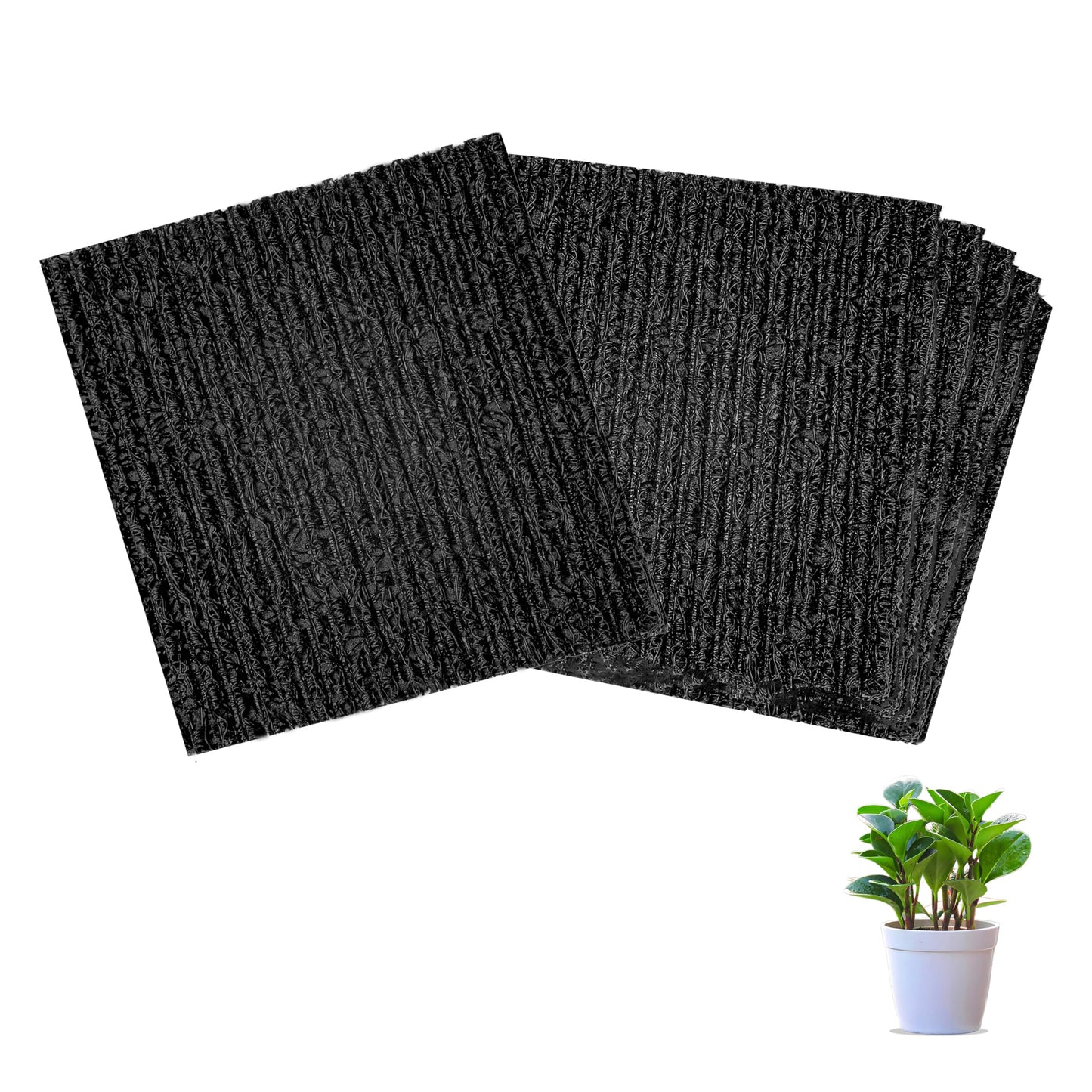 YENXIKU 6-Pack Flexible Plant Pot Mat - Planter Water Liners for Inside of Potted Plants, Easy-to-Cut Soil Protection & Aeration Mat (6.3 inch)