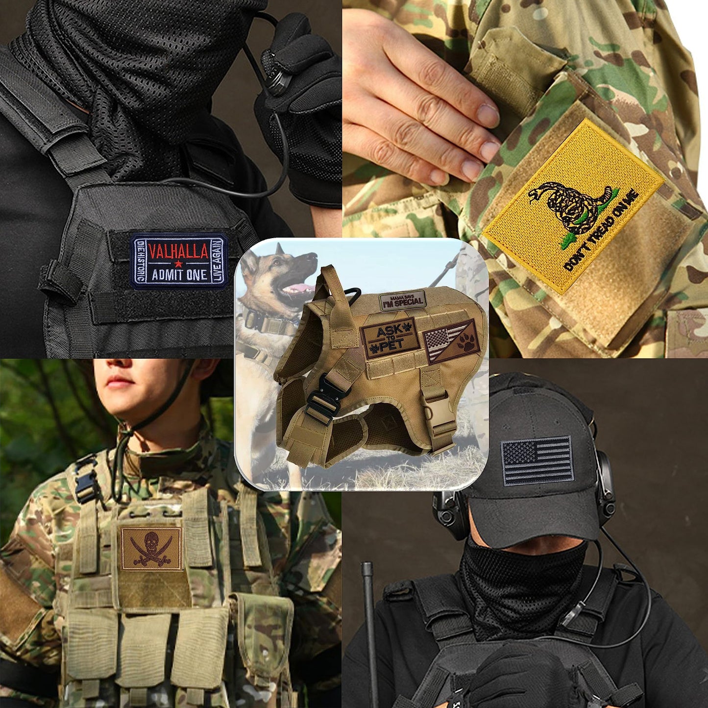 YLY Tactical Morale Embroidered Patch - 20pcs Military Funny Slogan Hook and Loop Patches for Cap,Bag,Backpack,Vest,Hat,Helmet,Dog Harness,Gear,Uniforms