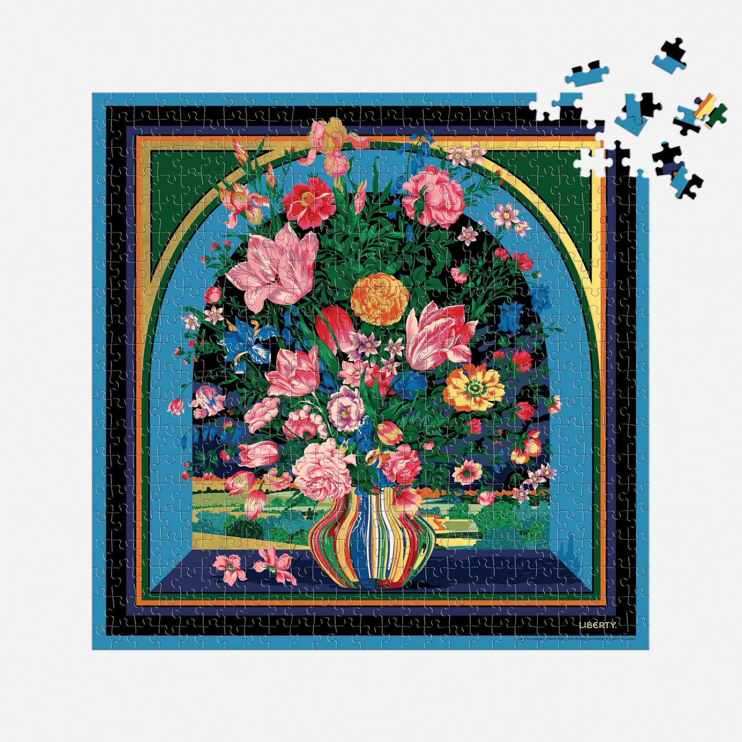 Galison Liberty Vista – 500 Piece Book Puzzle with Iconic Botanical Liberty Heirloom Print Artwork Packaged in Magnetic Keepsake Book Sized Box