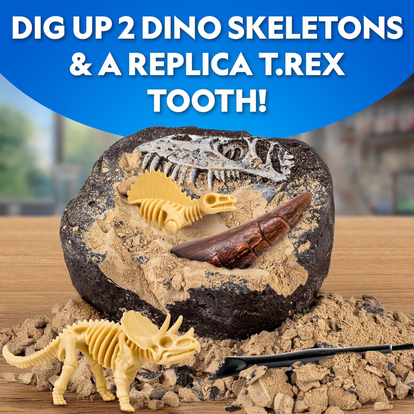 National Geographic Ultimate Dinosaur Activity Kit – 5 Hands-On Activities for Kids 4+, Build a Triceratops, Dig Out a T. Rex Tooth, Paint a Dino Car, Create Clay Dino Models