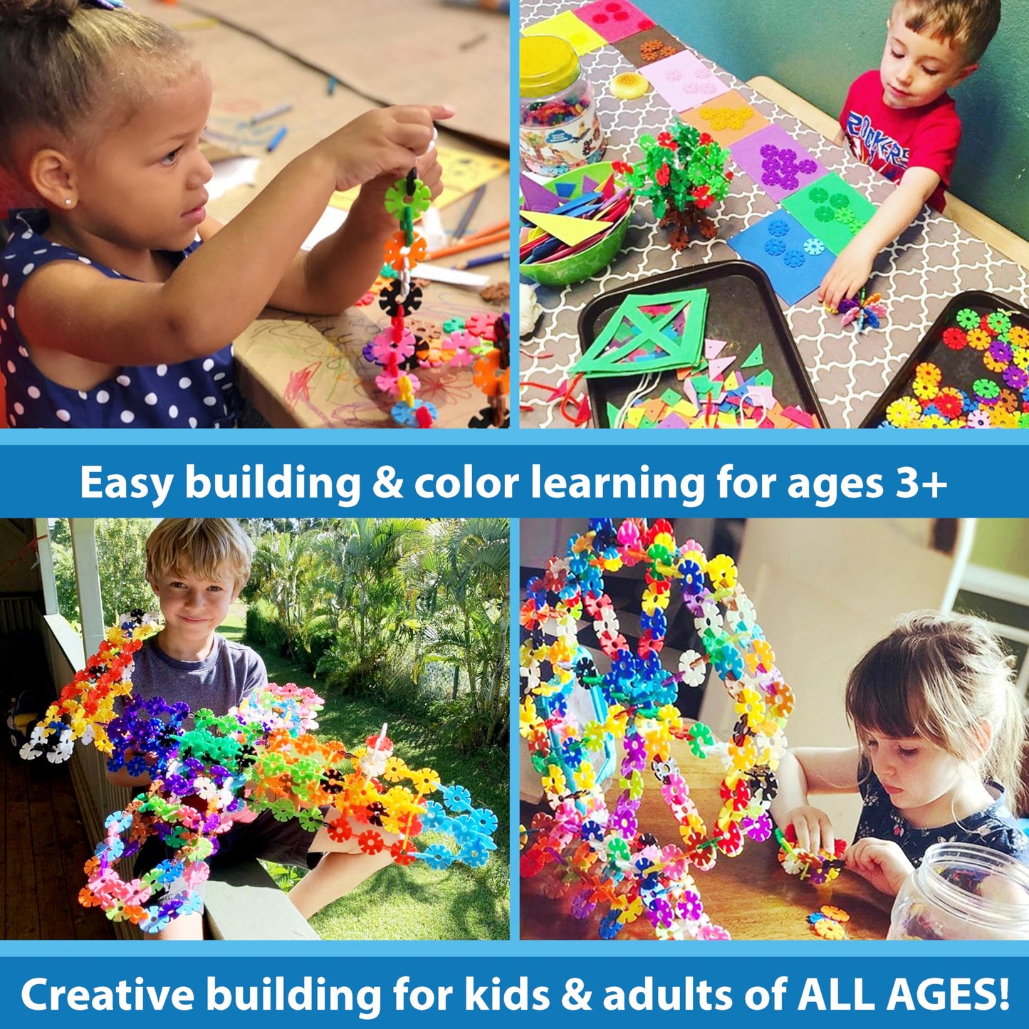 Brain Flakes 1000 Piece Sort ‘n’ Snap Set - Wheel Pieces and Special Parts Included - A Great Stem Toy for Both Boys and Girls