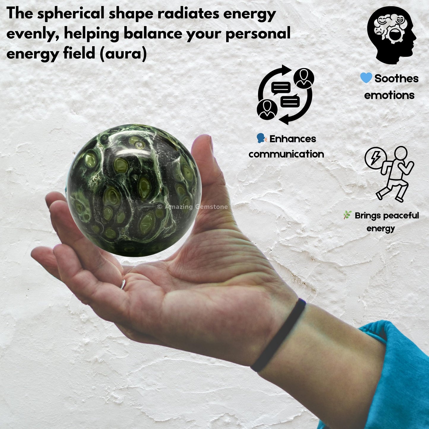 Amazing Gemstone Kambaba Jasper Crystal Ball with Stand - 2 Inches Crystal Sphere Meditation Balls for Witchcraft and Decorative Balls